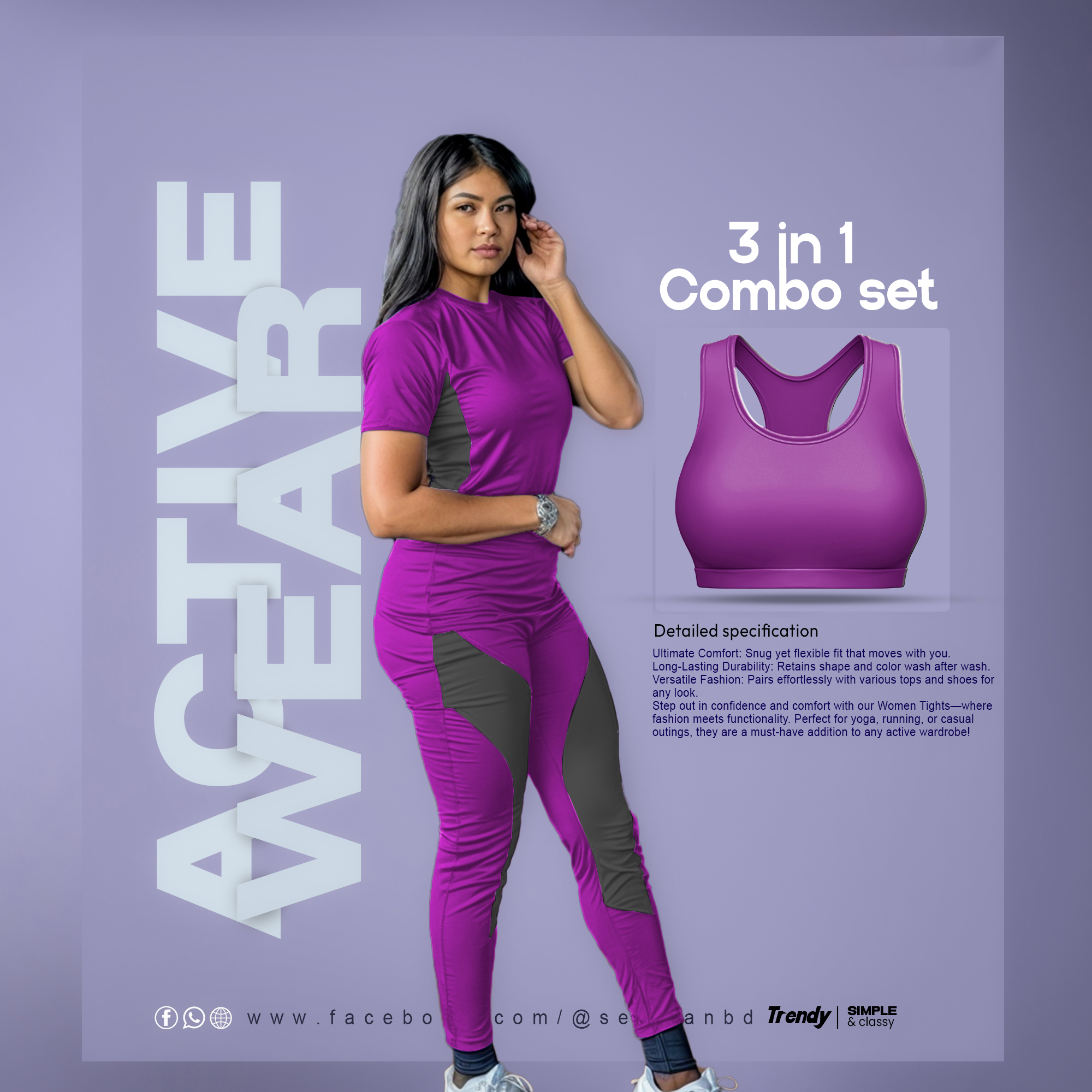 Stylish Active Wear 3 in 1 Combo 042